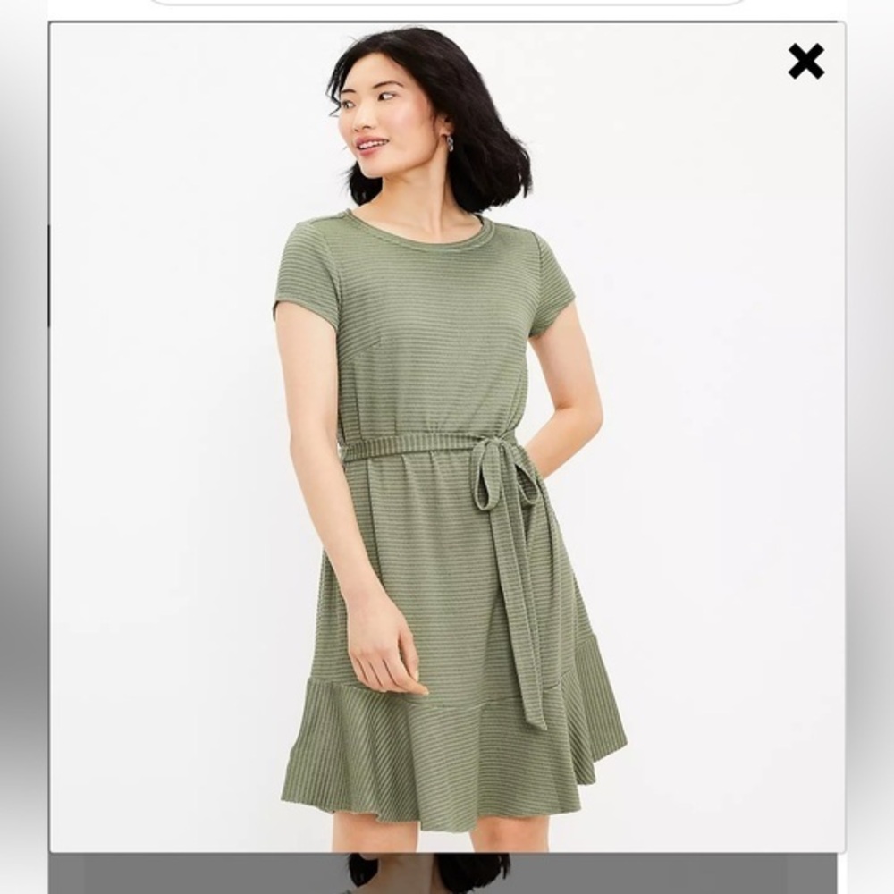 Loft  women’s Tie Waist Flounce Dress MP